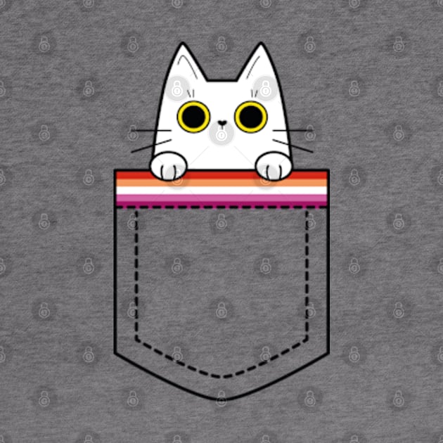 Lesbian cat in a pocket by Kaktus Tees